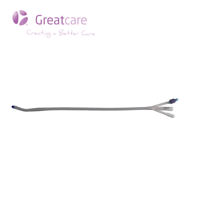 Triple-lumen Silicone Foley Catheter med Mercier Tip